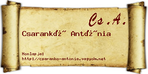 Csarankó Antónia névjegykártya